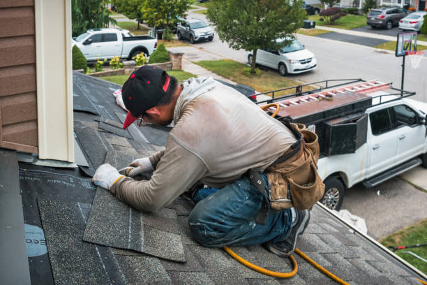 Professional Roof Installation technician working in Westport, MA